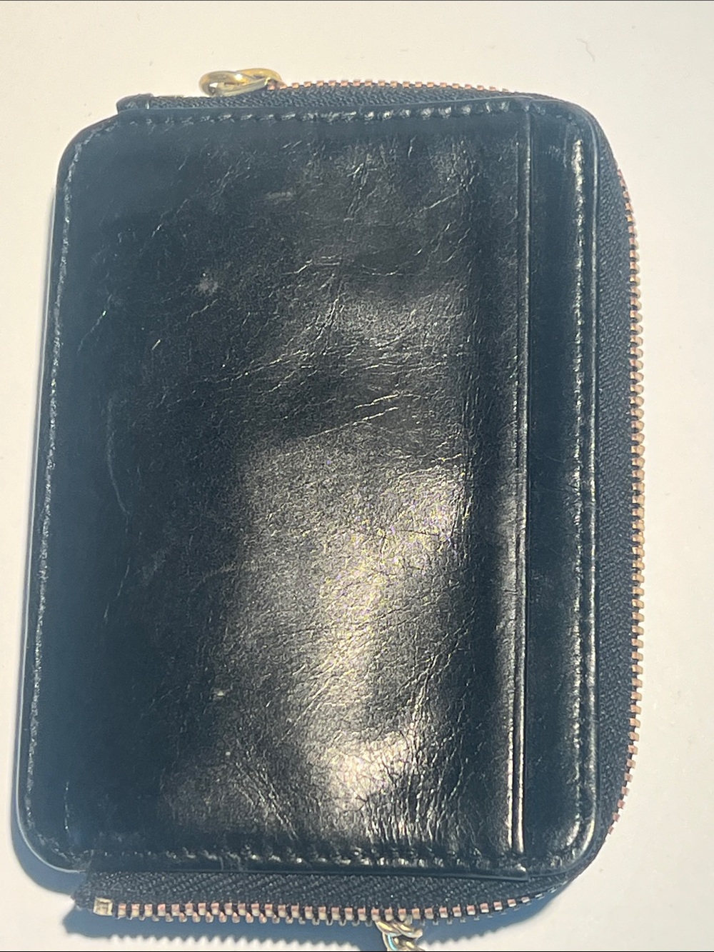 HOBO Black Leather Zip Wallet with Gold Hardware Key Holder Soft Genuine Leather - Picture 8 of 16